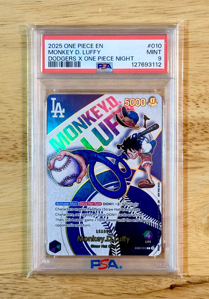 PSA 9 Monkey D. Luffy EB02-010 LA Dodgers Promo