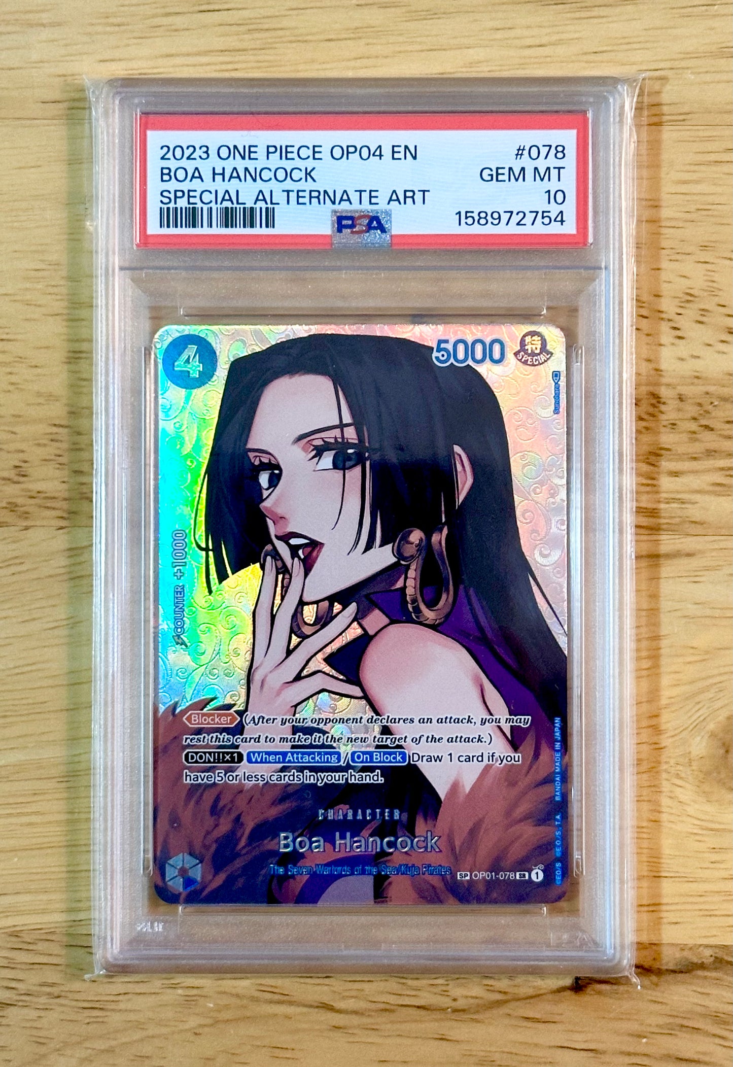PSA 10 Boa Hancock OP01-078 SP Rare - Paramount War (OP02)